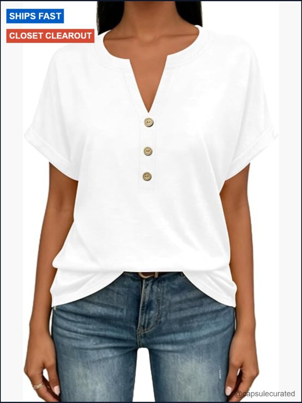 Short Sleeve V Neck T Shirt Casual Cute Beach Vacation Top 2026